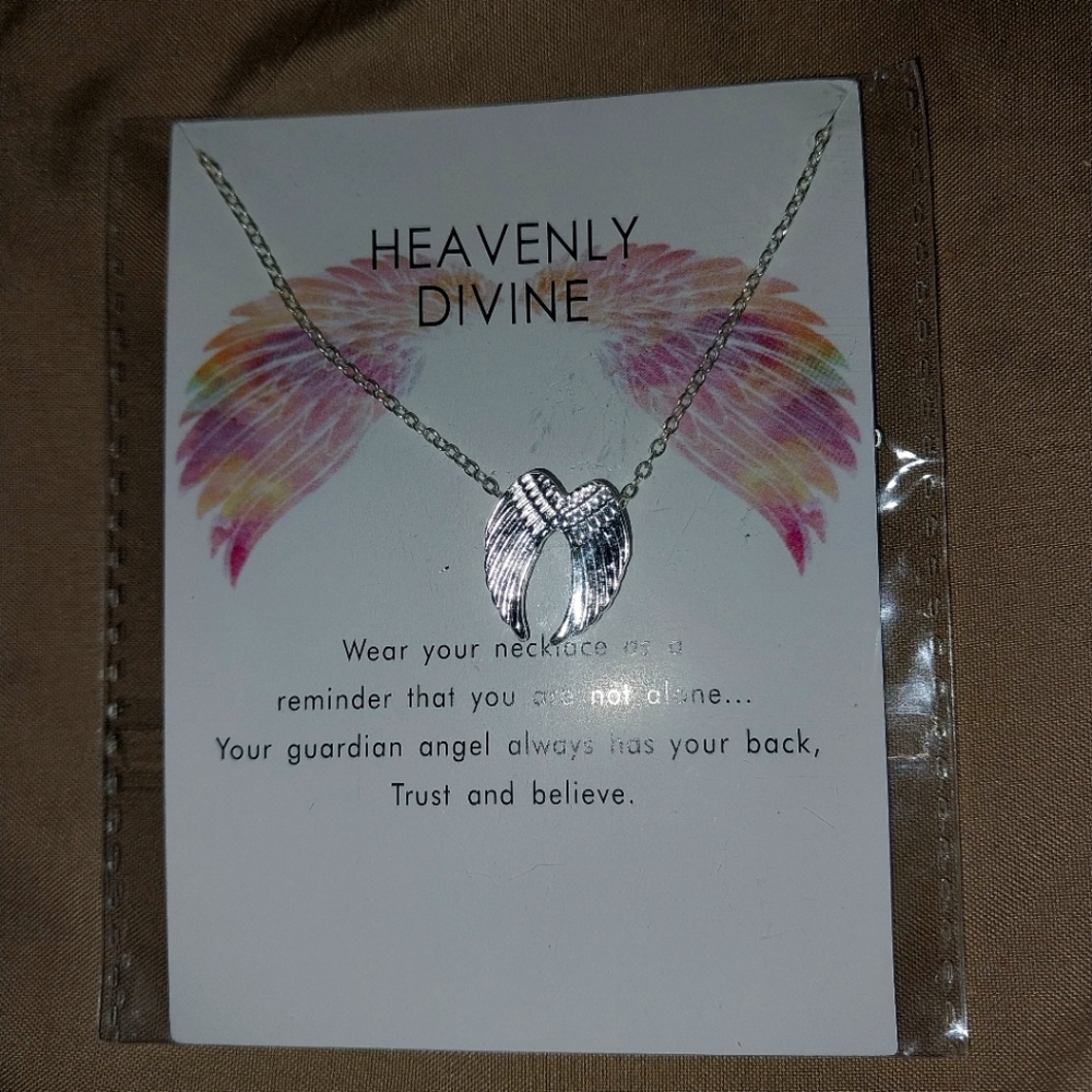 Guardian Angel Necklace Pendent Angel Wings Faith